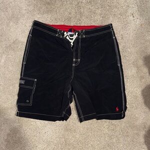 Vintage Y2K Polo Ralph Lauren Board Shorts Black Surf Swim Trunks